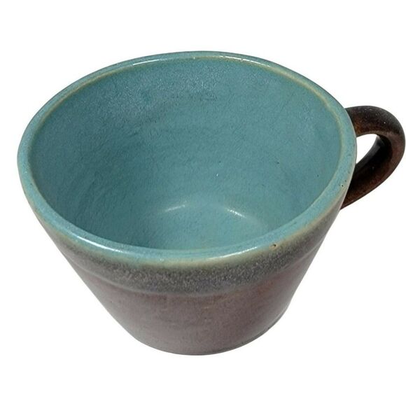 Set 6 Lot Red Wing Pottery Village Brown USA Vintage Coffee Mug Teal Green Blue - Picture 3 of 7